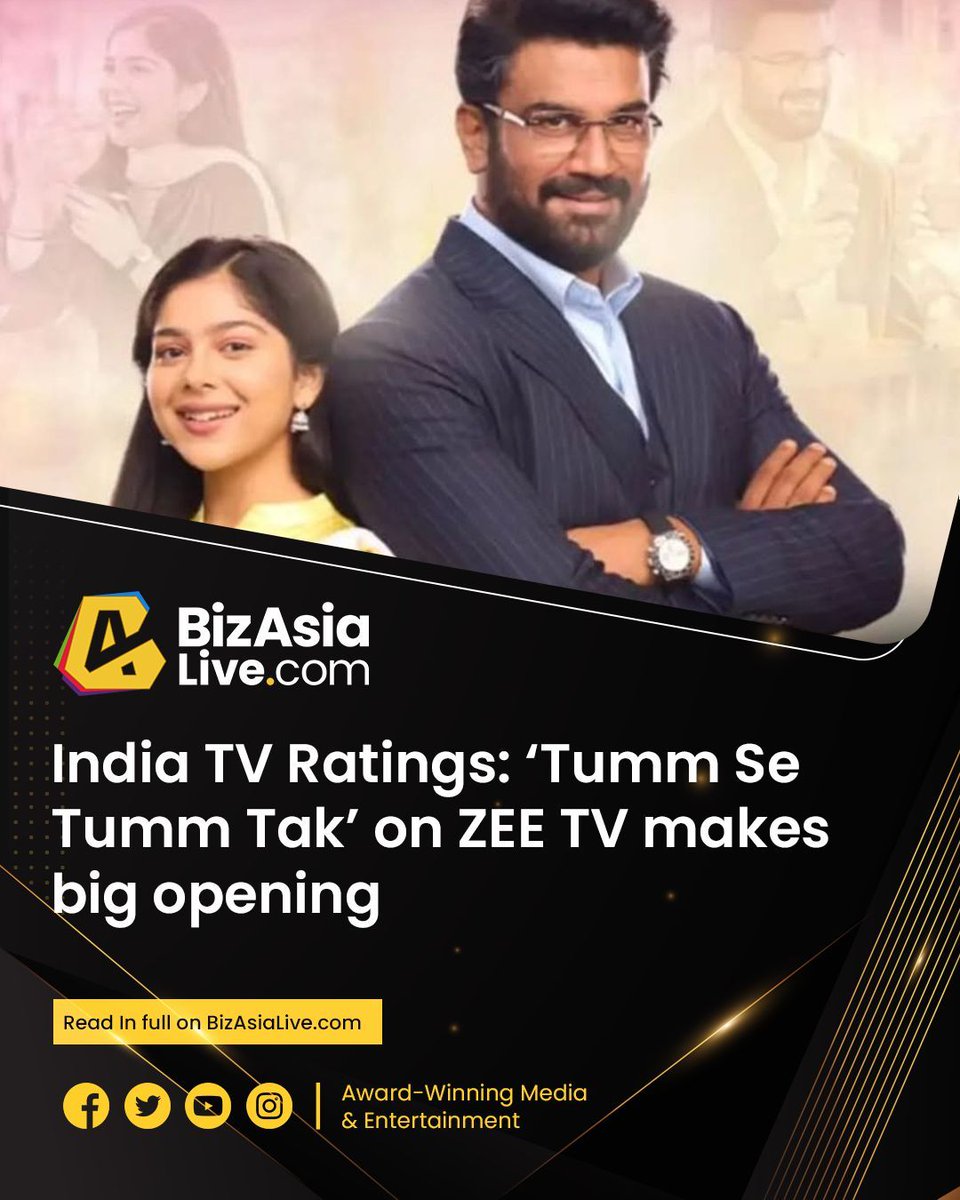 #BizAsiaRatings | #TummSeTummTak made a big start on #ZEETV in latest India TV ratings from BARC #Anupamaa #YRKKH dropped #TMKOC top show

▶ Read here: buff.ly/2Qj8OT1