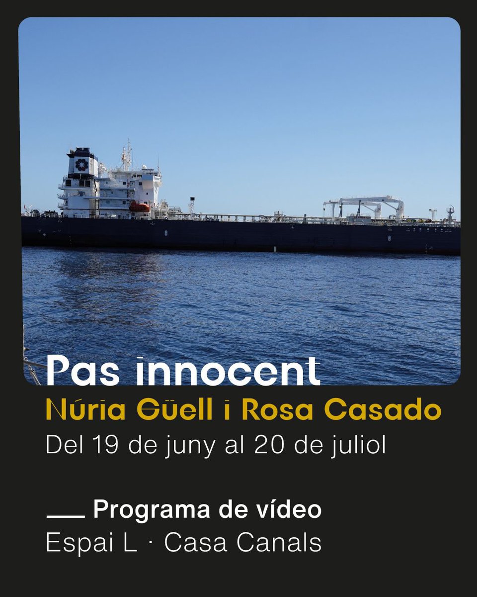 Mèdol - Centre d’Arts Contemporànies de Tarragona (@medol_tgn) on Twitter photo Darrer dia per recuperar "Pas Innocent", l'acció que <a href="/nur_guell/">núria güell</a> i Rosa Casado van realitzar l'any passat per mostrar-nos com els marcs legals dels països democràtics occidentals s'ignoren als territoris oceànics.
🔹 Espai L de Casa Canals
🔹tuit.cat/wpf01
#MèdolTGN Darrer dia per recuperar "Pas Innocent", l'acció que <a href="/nur_guell/">núria güell</a> i Rosa Casado van realitzar l'any passat per mostrar-nos com els marcs legals dels països democràtics occidentals s'ignoren als territoris oceànics.
🔹 Espai L de Casa Canals
🔹tuit.cat/wpf01
#MèdolTGN