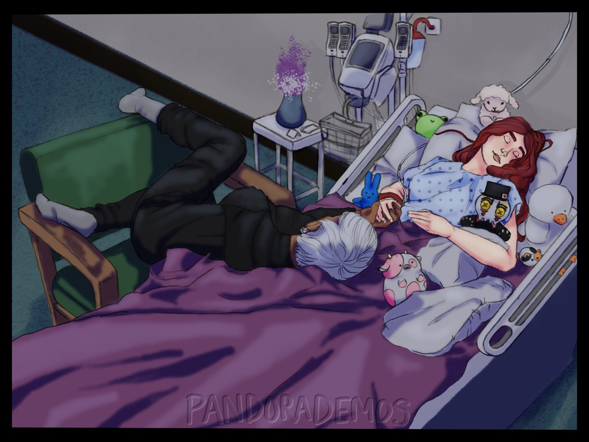 pandorademos_'s tweet photo. Hospitals were not made for people who are 6'8, but W bf anyway. I'm sure he' dreaming of mountains 😌

Wennnddyyyy noooooo. She's just a little wendyyyyy (I say as I rub my little evil hands together at the spice 😈)

[@blue_notorious @NateKarama #NoPixel #GTARP ] https://t.co/9Amz5fR3LP