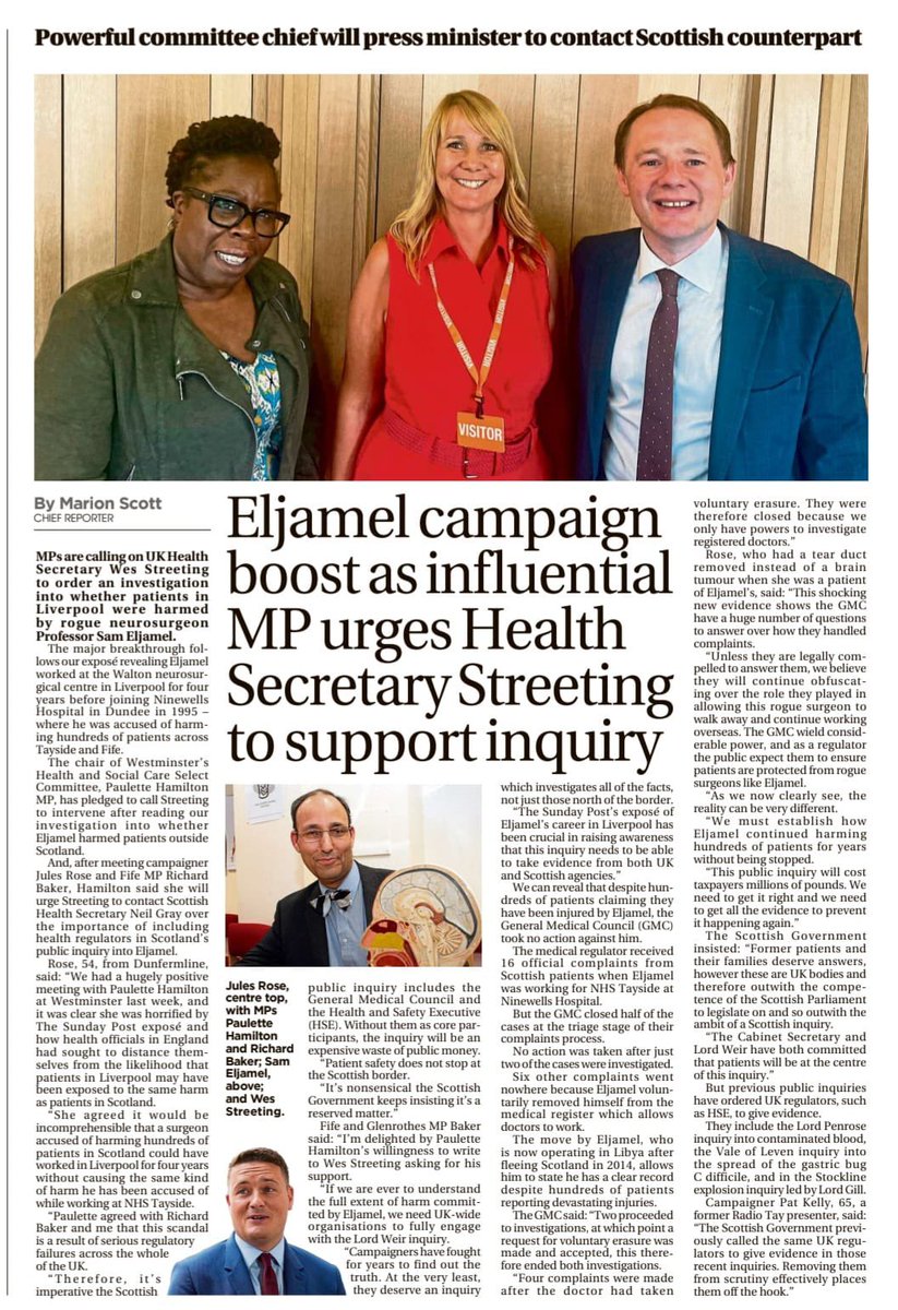 julesmrose's tweet image. 🔥 Utter shame on the SG & how embarrassing!
With dereliction of duty looming, we’ve had to turn to the UK Gov. Eljamel IS a UK-wide scandal. Wes Streeting must act. HSE & GMC must be core par.
SG has called UK regulators before. No excuses for @JohnSwinney & @neilcgray