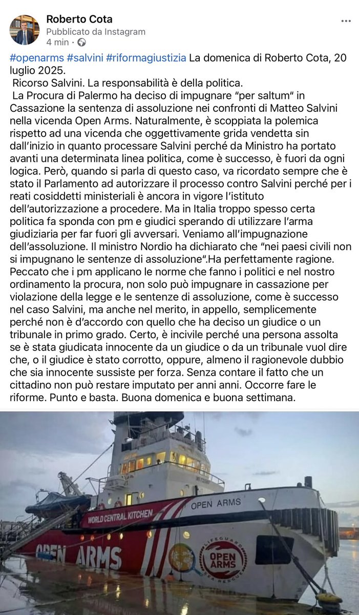 #riformadellagiustizia #Salvini la domenica di <a href="/roberto_cota/">Roberto Cota</a>