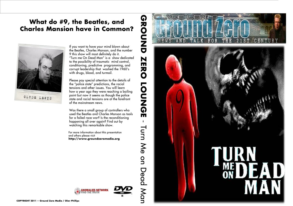 RonParanoia's tweet image. CLYDE LEWIS COLLECTION: Turn Me On Dead Man
An alarming Clyde Lewis presentation over 15 years ago about trauma-based mind control, conditioning, predictive programming, and the corrupt leadership that permeated the 1960s with blood, drugs, and turmoil.
groundzeroplus.com/turn-me-on-dea…