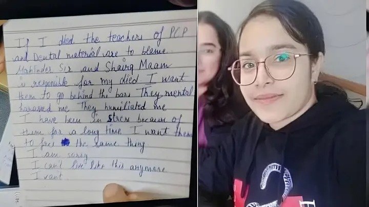 SumitHansd's tweet image. Jyoti Sharma, a dental student at Sharda University, died by suicide after alleged humiliation by her teachers Shairy Vashist and Mahendra Chauhan.
They mentally harassed me. They humiliated me. she wrote in her suicide note.
#ShardaUniversity
