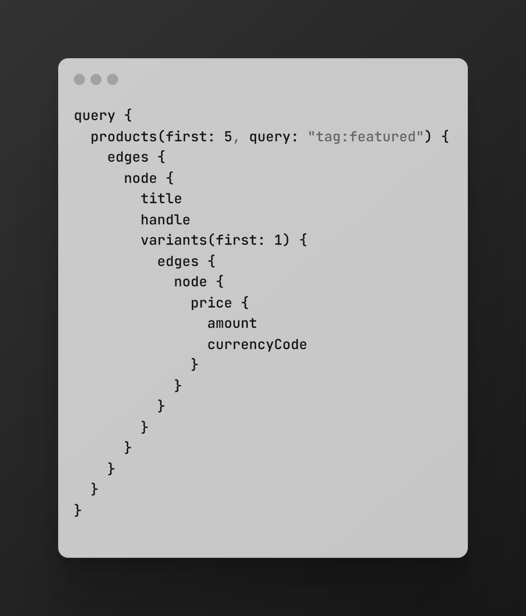nrachabathuni's tweet photo. Use the Storefront GraphQL API to fetch dynamic product data with blazing speed.

⚡ Fast storefronts = better UX + higher conversions.

#Shopify #eCommerceDev #GraphQL #StorefrontAPI #HeadlessCommerce #OnlineStore #JavaScript https://t.co/Pjqm0cNqMJ