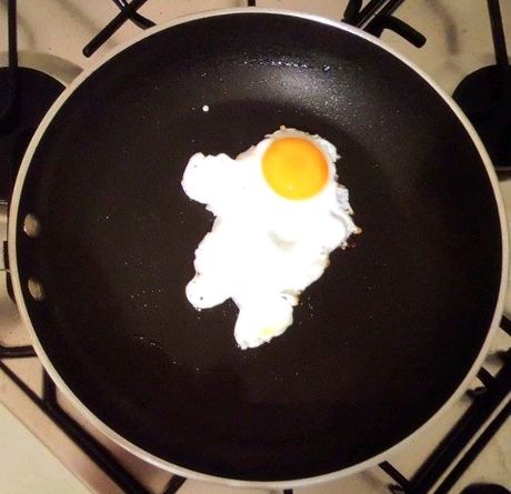It was 56 years ago today when man first landed on the moon for. It looks this morning as if my fried egg is paying tribute.
