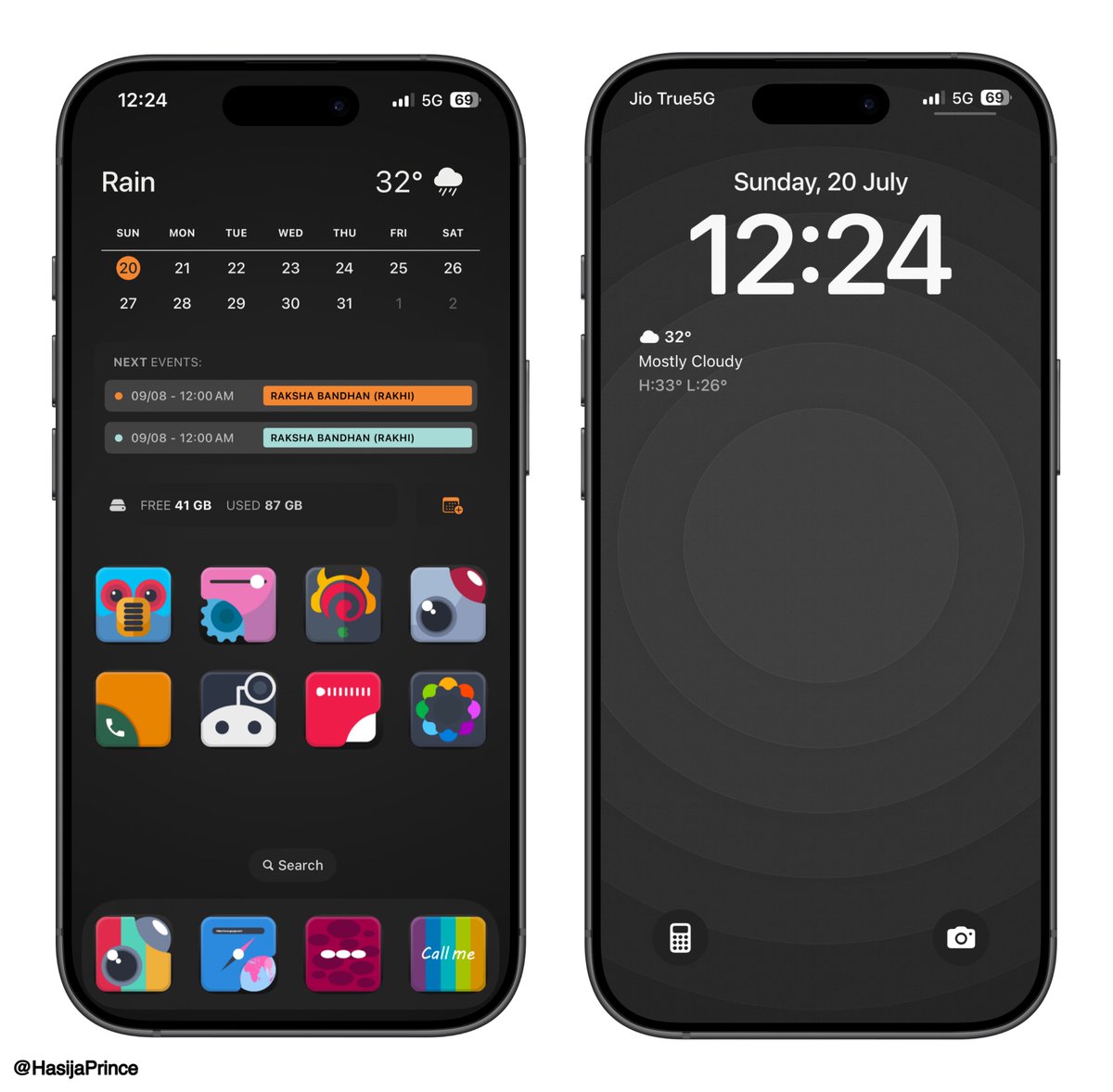 HasijaPrince's tweet image. Rate my homescreen setup🫳🏻

Icons @Payrun76 
Widget @Hewoood 
Wallpaper @digisentials 
🤌🏻
