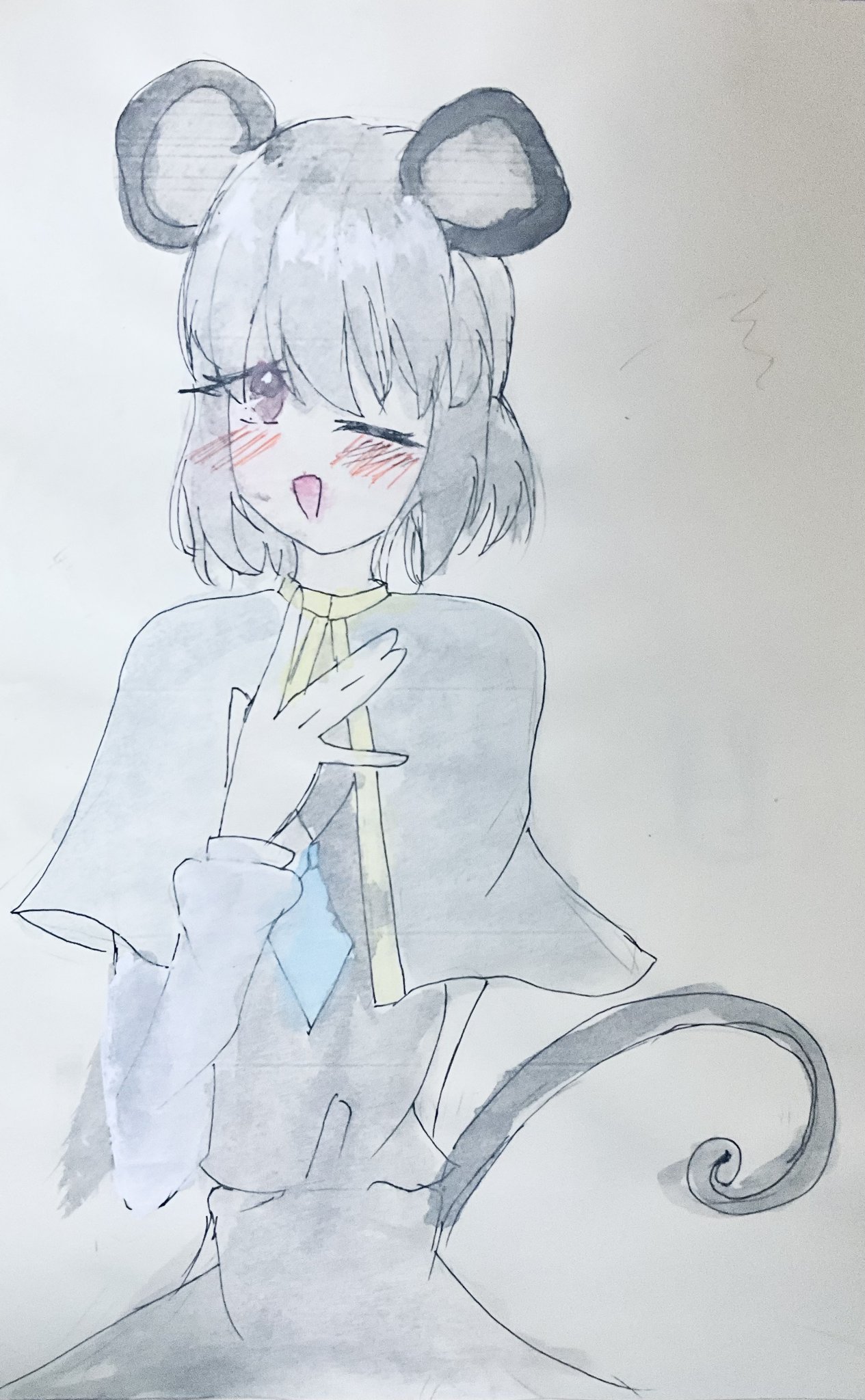 直筆色紙　東方　ナズーリン　HAPPYCLOVER image890658399.png