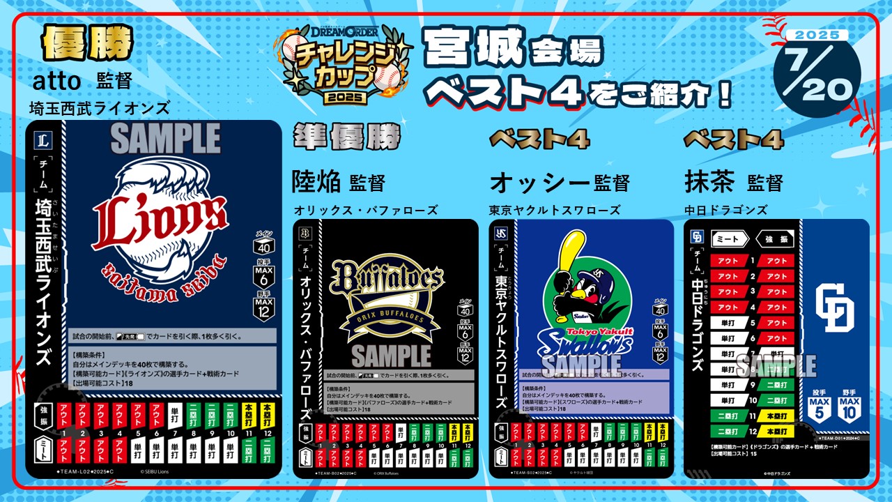 ドリームオーダー　勝負師　西武　限定プロモ パ・リーグ スタートデッキ「埼玉西武ライオンズ」 - PRODUCTS