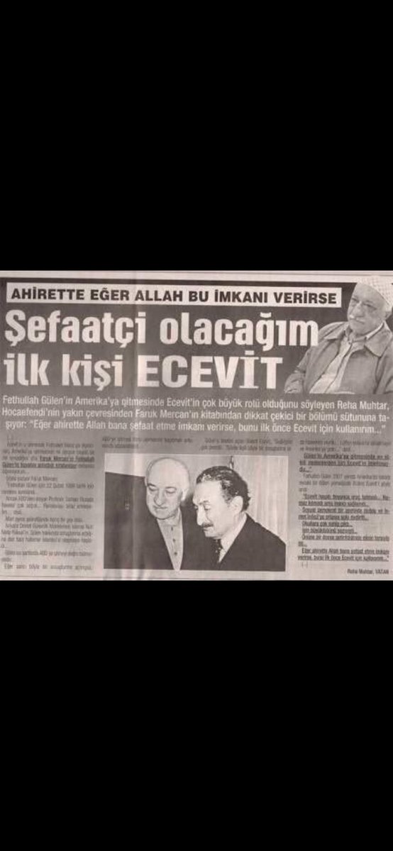 Acaba Bülent Ecevit'e şefaatci olmuşmudur? Töbe töbeee:)))
#OlmazsaOlmaz