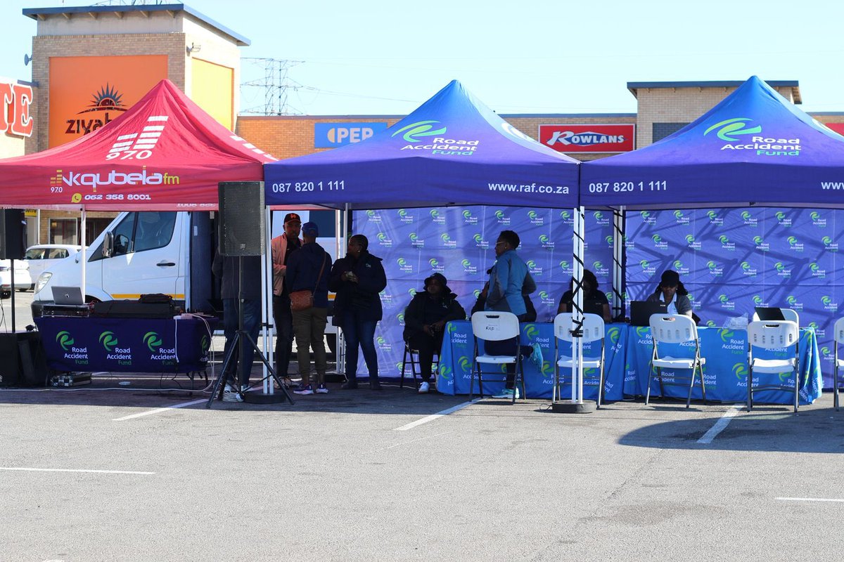 RAF_SA's tweet image. Yesterday, 19 July 2025, the RAF was at Ziyabuya Shopping Complex in PE as part of our road safety partnership with @NkqubelaFM where we shared vital road safety messaging through our interactive spin the wheel game. We assisted with RAF claim related queries.