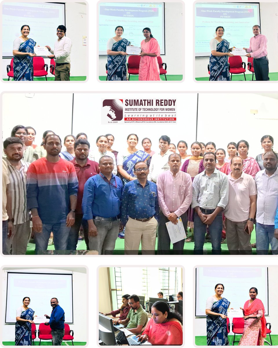 SritwW's tweet image. SRITW is proud to have hosted the One-Week Faculty Development Program (FDP) on Python for Teaching, Learning & Innovation.
#SRITW #PythonFDP #FDP2025 #FacultyDevelopment #TechForEducation #WomenInTech #CSEDept #IIIC #InnovationInEducation #collegeforwomen #Warangal