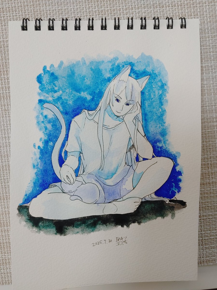 「こーゆー滲みが好き (まだコントロールできない)」|あやめゴン太のイラスト