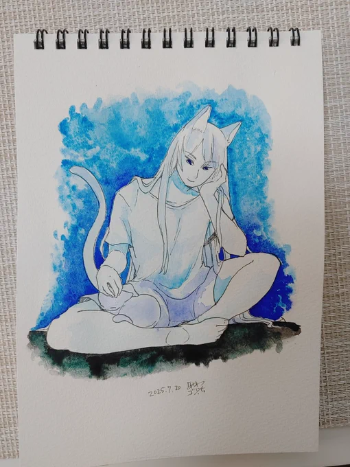 こーゆー滲みが好き (まだコントロールできない)