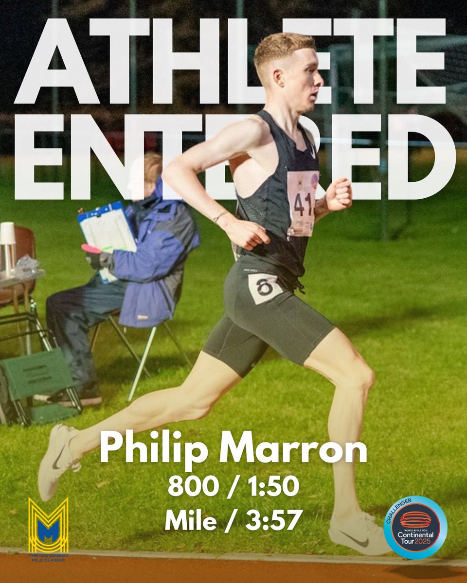 The Irishman returns 🇮🇪

We’re delighted to welcome back Philip Marron of Ireland to our start line.

Philip was with us in 2024, and he loved it so much, that he’s coming back for more 

Bring the Flames 

#mile #trackmile #trackandfield