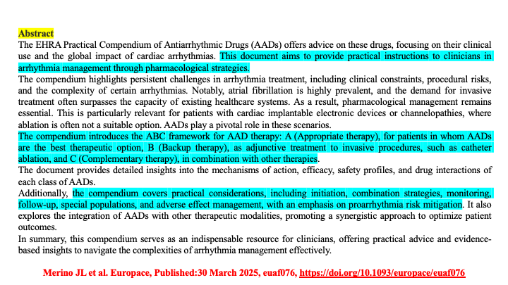 Raviele Antonio (@drraviele) on Twitter photo 📌 Not only ablation...also antiarrhythmic drugs❗️
👉 Practical compendium of AADs: a clinical consensus statement of the #EHRA 💊
#EPeeps #CardioTwitter #MedTwitter #AntiarrhythmicDrugs #Review <a href="/PrashSanders/">Prash Sanders</a> <a href="/DrJasonAndrade/">Jason Andrade</a> <a href="/ZHeart11768530/">The Heart</a> <a href="/SeguraCardio/">Diego Segura-Rodríguez</a> <a href="/Hragy/">Hany Ragy</a> <a href="/BorianiGiuseppe/">Boriani Giuseppe</a> 📌 Not only ablation...also antiarrhythmic drugs❗️
👉 Practical compendium of AADs: a clinical consensus statement of the #EHRA 💊
#EPeeps #CardioTwitter #MedTwitter #AntiarrhythmicDrugs #Review <a href="/PrashSanders/">Prash Sanders</a> <a href="/DrJasonAndrade/">Jason Andrade</a> <a href="/ZHeart11768530/">The Heart</a> <a href="/SeguraCardio/">Diego Segura-Rodríguez</a> <a href="/Hragy/">Hany Ragy</a> <a href="/BorianiGiuseppe/">Boriani Giuseppe</a>