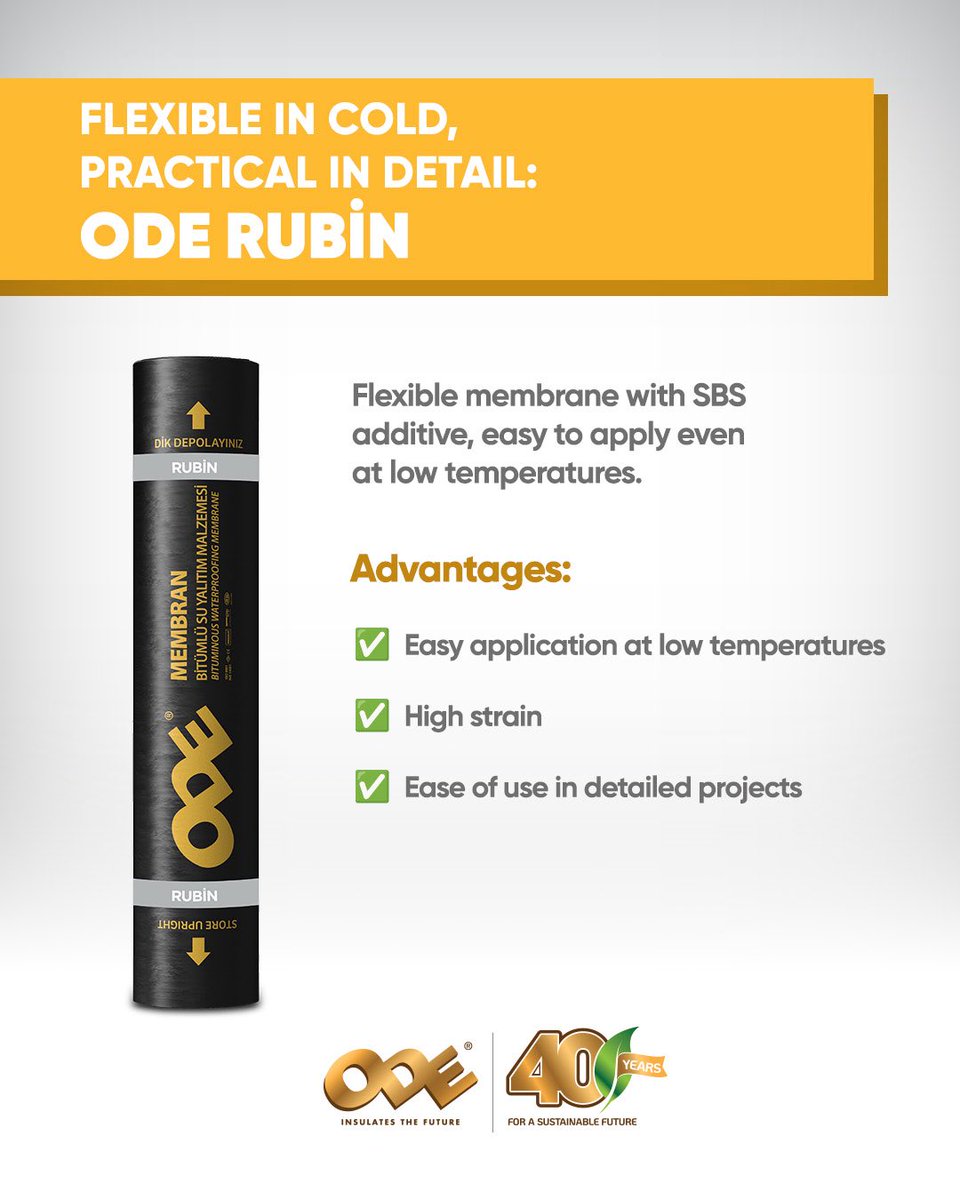 odeinsulation's tweet image. we provide long-lasting and effective protection at every point from foundations to terraces, from engineering structures to steel roofs.

Because we’re here to protect your structure against water.

#ODEInsulation #ODEMembran #ODERubin #ODEGranat #ODEOpal #ODEProof