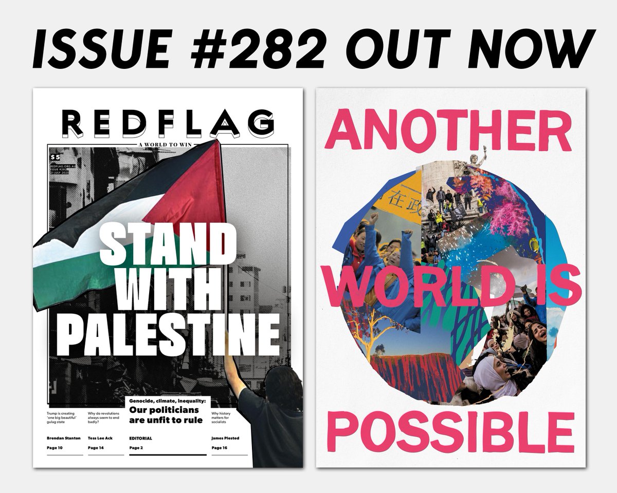 redflag_soc's tweet image. Issue 282 of Red Flag is out now. Support Australia's voice of resistance. Subscribe today at subscribe.redflag.org.au and get yours delivered.