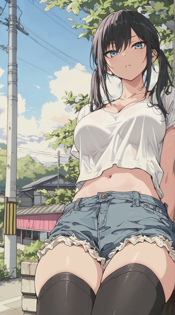 Hoshimiko_AIart's tweet image. ここは私のお気に入りの場所なの。キミも……気に入ったようね？
