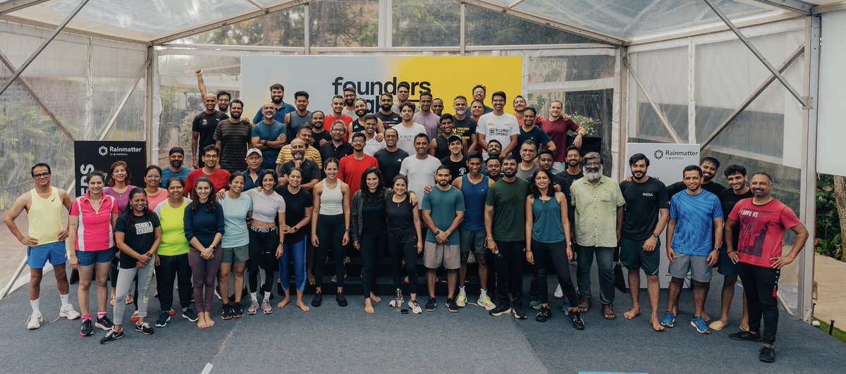 kmr_dilip's tweet image. Founders Peak by Rainmatter- Zerodha.
60+ founders met for 2hrs today morning doing just one thing- working on their physical and mental fitness. No pitch decks. No filters. Just founders, showing up.
This isn’t just for our portfolio. It’s for every founder in India-whether…
