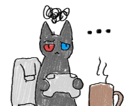 SwitchCat3's tweet image. That feeling when you get to the part of your week where you can finally play games or whatever, but you're too exhausted and just sit alone and stare at the screen.