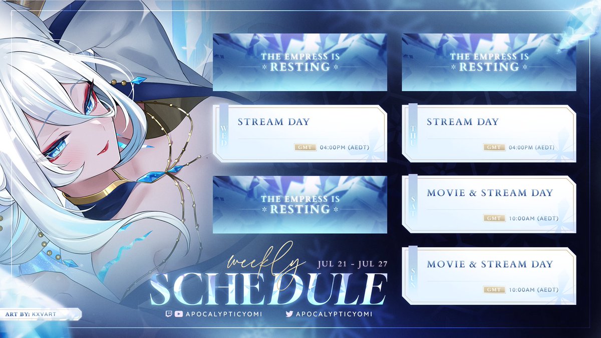 ApocalypticYomi's tweet image. Schedule will be back to normal this week. ♥