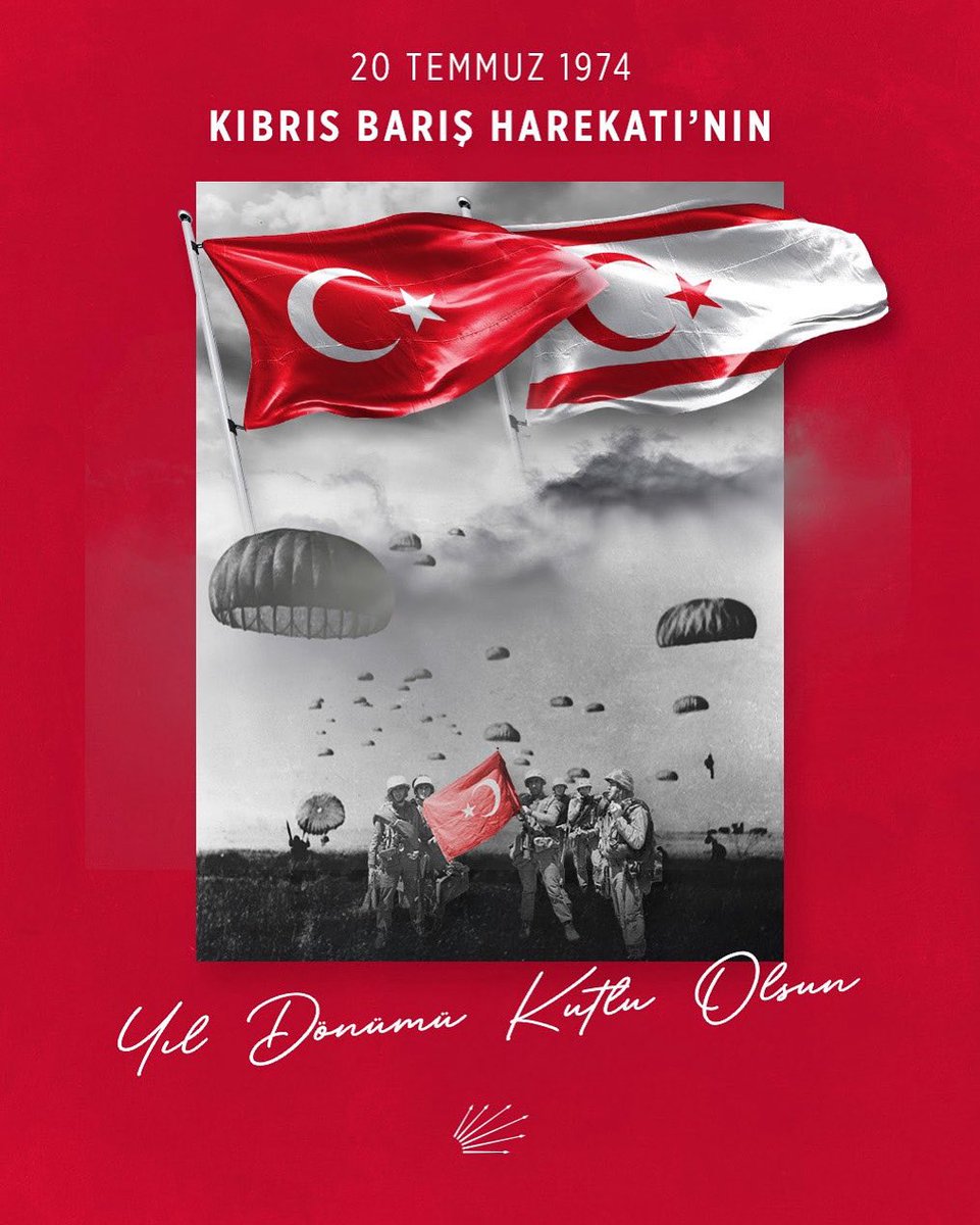 Kıbrıs Barış Harekatı’nın 51. yıl dönümünde, Kuzey Kıbrıs Türk Cumhuriyeti’nin 20 Temmuz Barış ve Özgürlük Bayramını kutluyor; Barış harekatının mimarı merhum Başbakanımız Bülent Ecevit’i, kurucu Cumhurbaşkanı Rauf Denktaş’ı ve şehitlerimizi rahmet ve minnetle anıyorum 🇹🇷