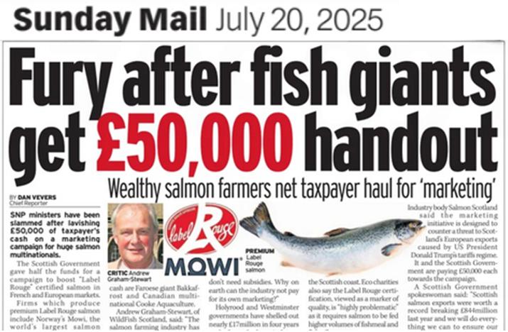 TheGAAIA's tweet image. 'Fury after fish giants get £50,000 handout' reports @DanVevers @Daily_Record
'Wealthy salmon farmers net taxpayer haul for marketing' @MowiScotlandLtd @ScotlandSalmon @WildFishCons @theSNP @scotgov
pressreader.com/uk/sunday-mail…
