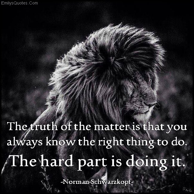After knowing only, hard part, doing forces change. Don’t keep talking, discussing and podcasting…