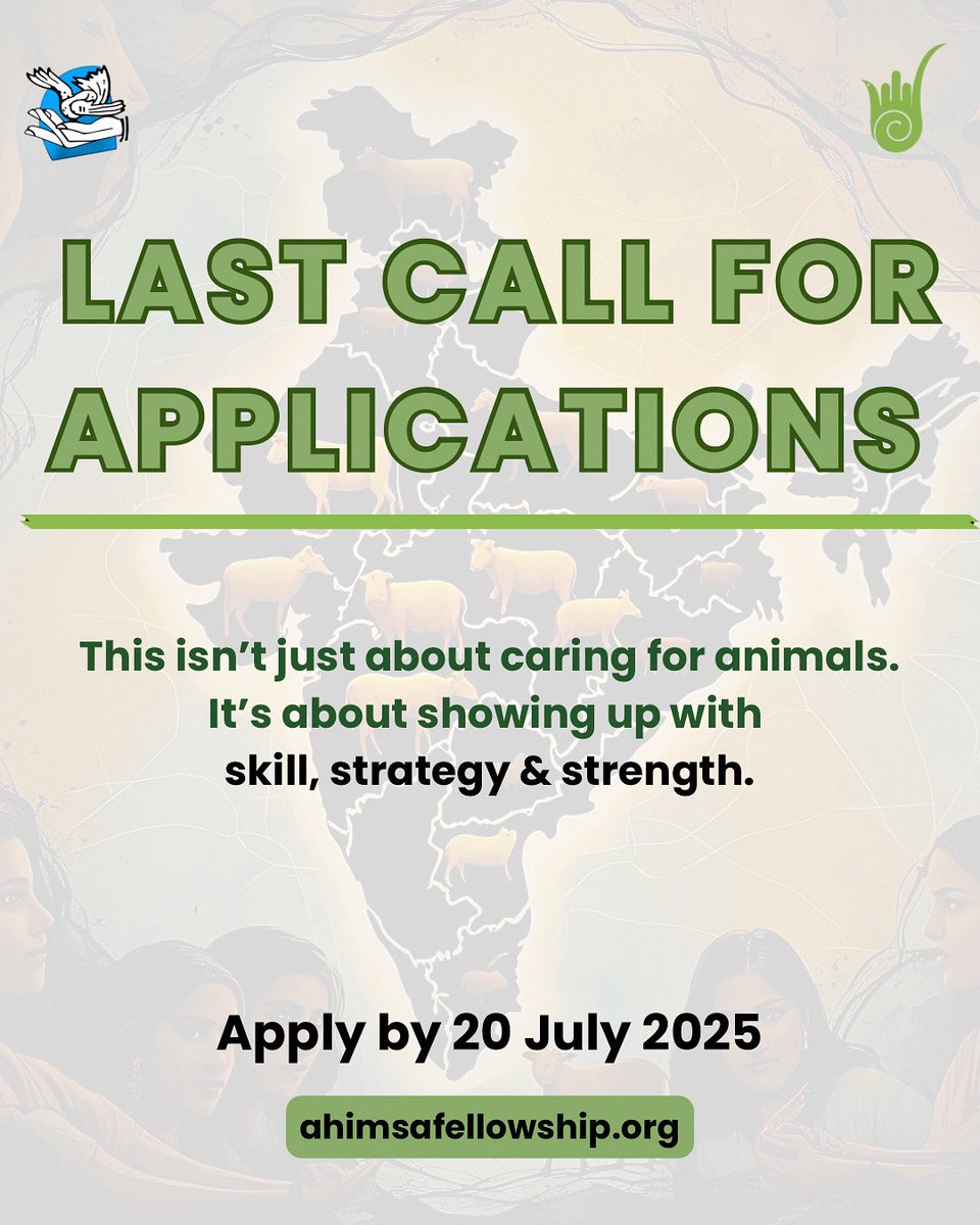 Ahimsa Fellows (@ahimsamatters) on Twitter photo Last chance to apply for Cohort 5 of the <a href="/ahimsafellowshp/">Ahimsa Fellowship</a>
Come with questions. Leave with tools. Sky’s the limit.
Apply by 20 July 2025: ahimsafellowship.org Last chance to apply for Cohort 5 of the <a href="/ahimsafellowshp/">Ahimsa Fellowship</a>
Come with questions. Leave with tools. Sky’s the limit.
Apply by 20 July 2025: ahimsafellowship.org