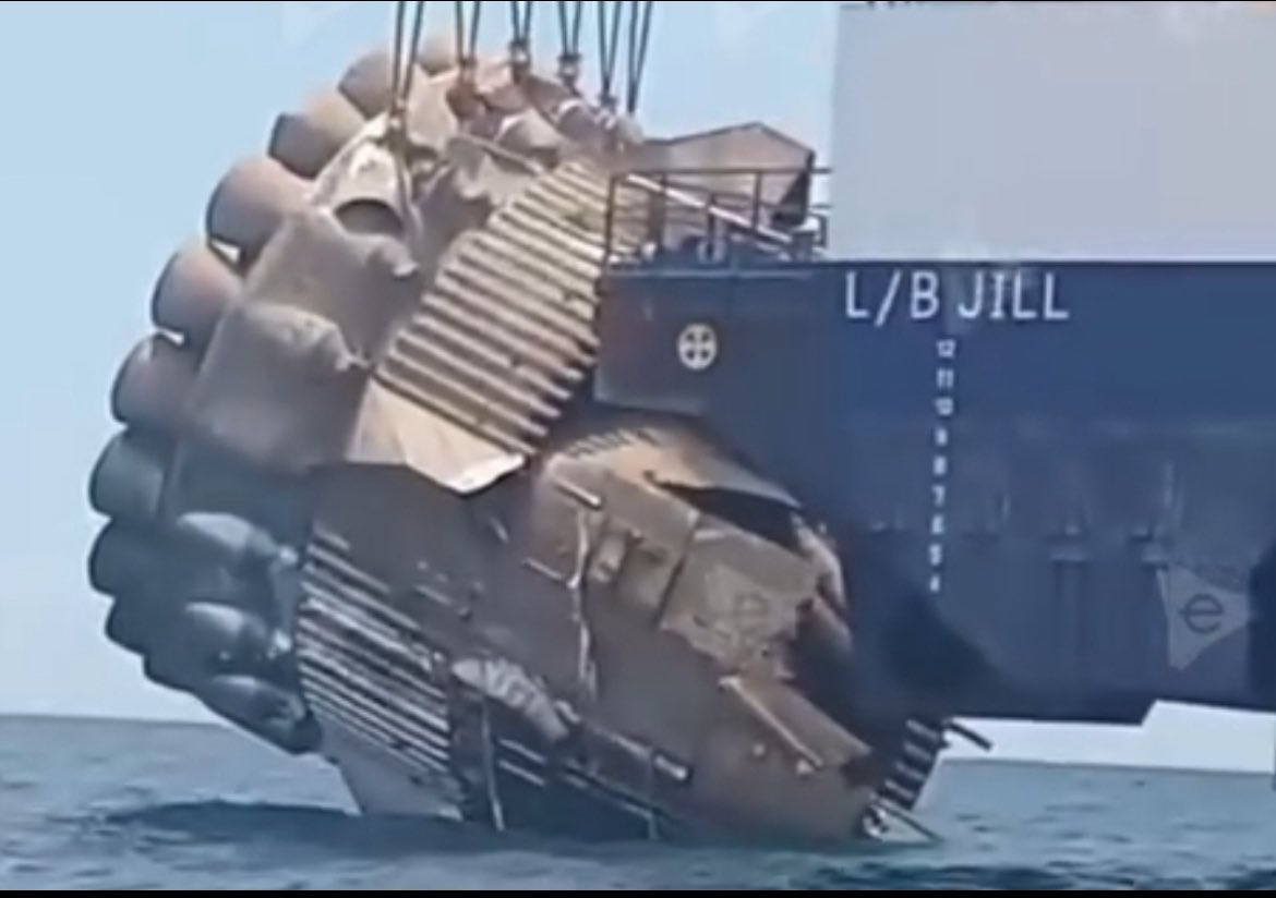 Starship booster recovered from sea

Like the ruins of a long dead civilization