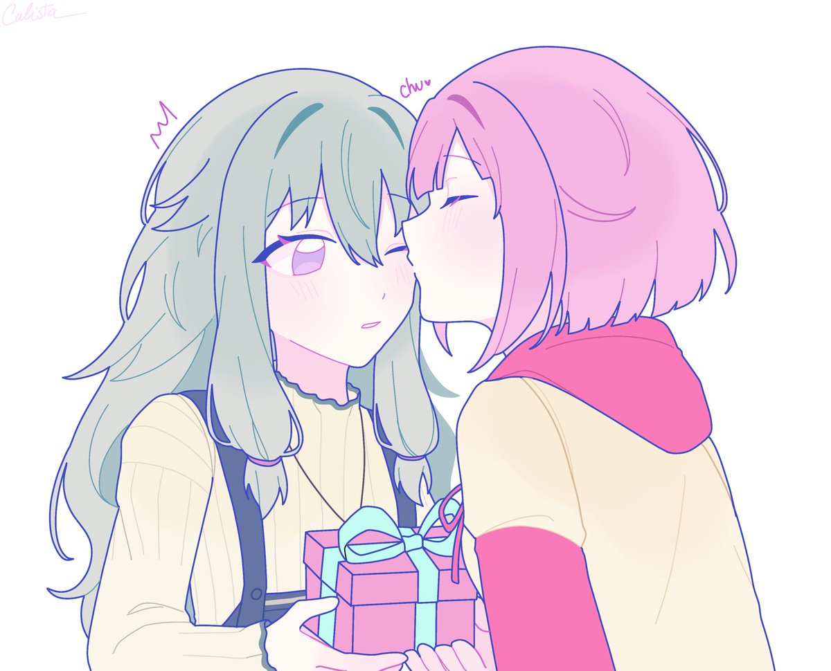 lissy1508's tweet image. Birthday kiss (*ˇωˇ*)♡  

#えむねね 🍬🤖