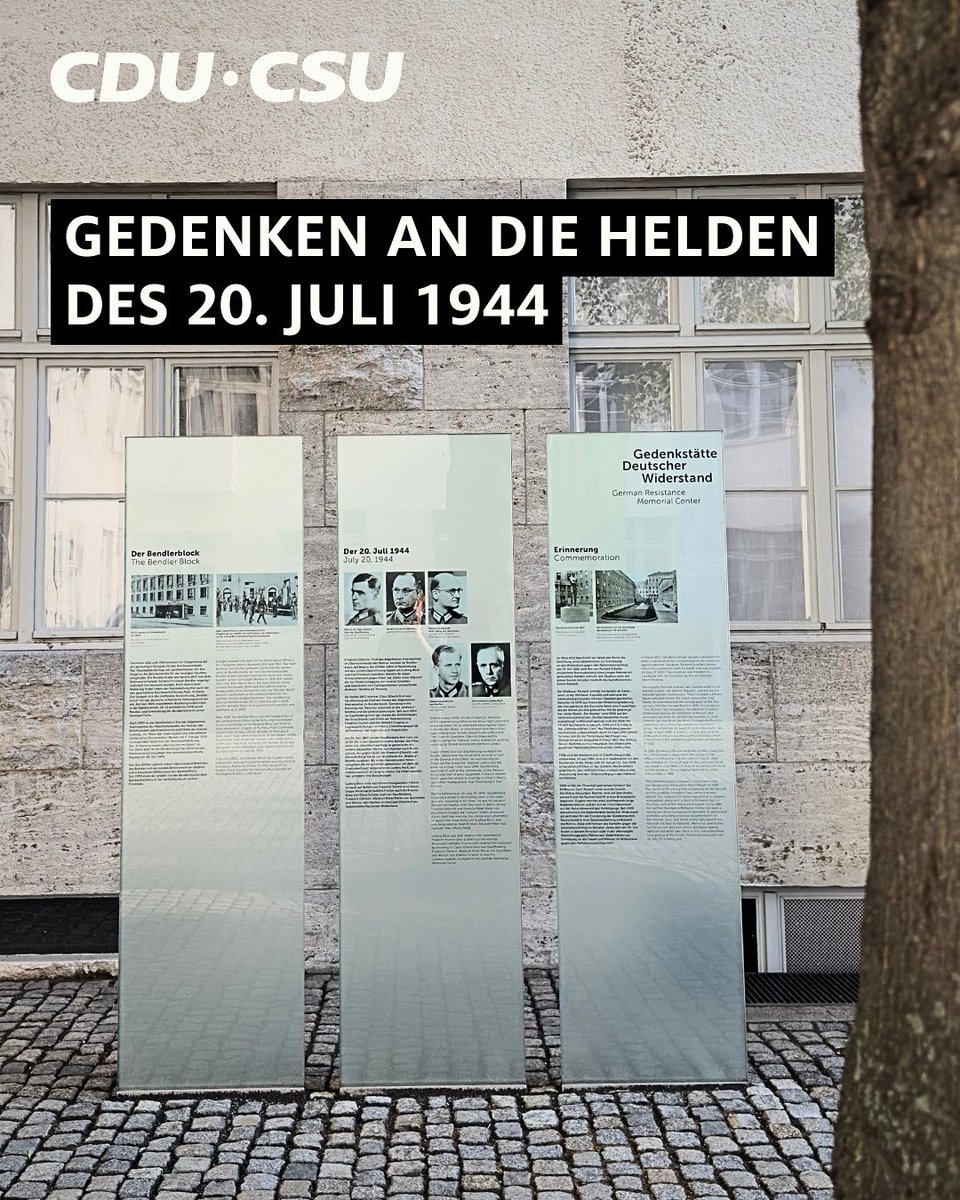cducsubt's tweet image. Heute erinnern wir an den Mut derer, die sich dem Terror des Nationalsozialismus entgegenstellten.
Am 20. Juli 1944 erhob sich eine Gruppe von Widerstandskämpfern um Claus Schenk Graf von Stauffenberg gegen Hitler – mit dem Ziel, dem nationalsozialistischen Terror ein Ende zu…