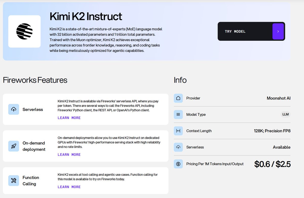 cheatyyyy's tweet image. accounts/fireworks/models/kimi-k2-instruct
Fireworks is the provider for Kimi-K2 in Cursor, already available now