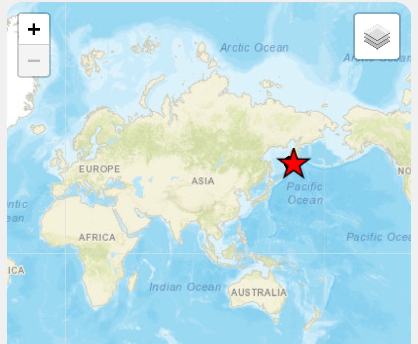 Whoahh! Earthquakes off the east coast of Kamchatka, Russia in the last couple of hours with the biggest being an M7.4 👀👀