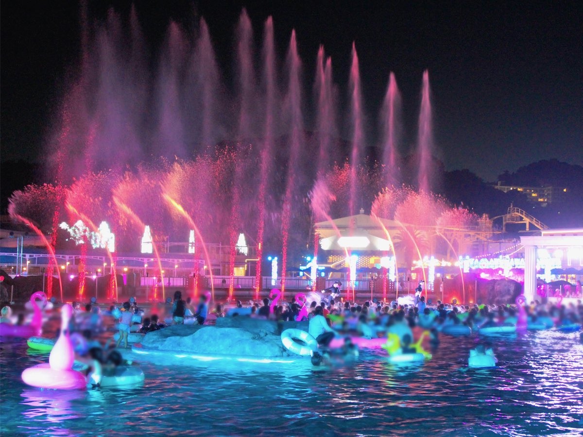 神楽　ナイトプール プール開き🏊 今年の夏は格ゲー勢でナイトプールに行く予定なので