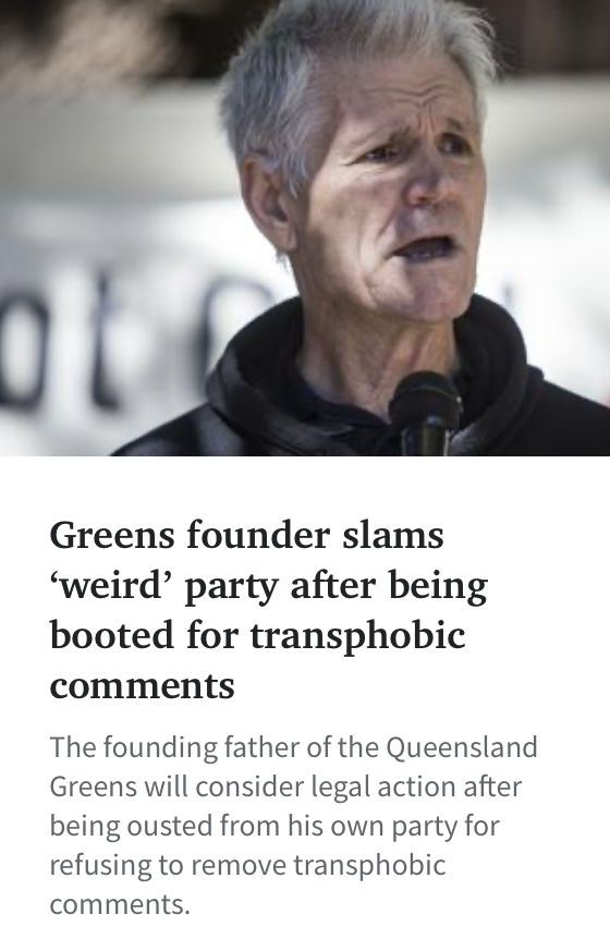 SueMClarke1's tweet image. This afternoon Drew Hutton was expelled from the Greens for believing in free speech. Drew has never made a transphobic comment, unless believing in free speech makes you a transphobe in 2025. The Greens are de@d. Who in their right mind would support them. @Greens
