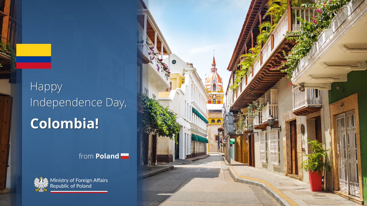 PolandMFA's tweet image. All the best to the people of Colombia šØš“ on the occasion of the Independence Day!
Ā”Feliz DĆa de la Independencia, Colombia! š
šµš±šØš“