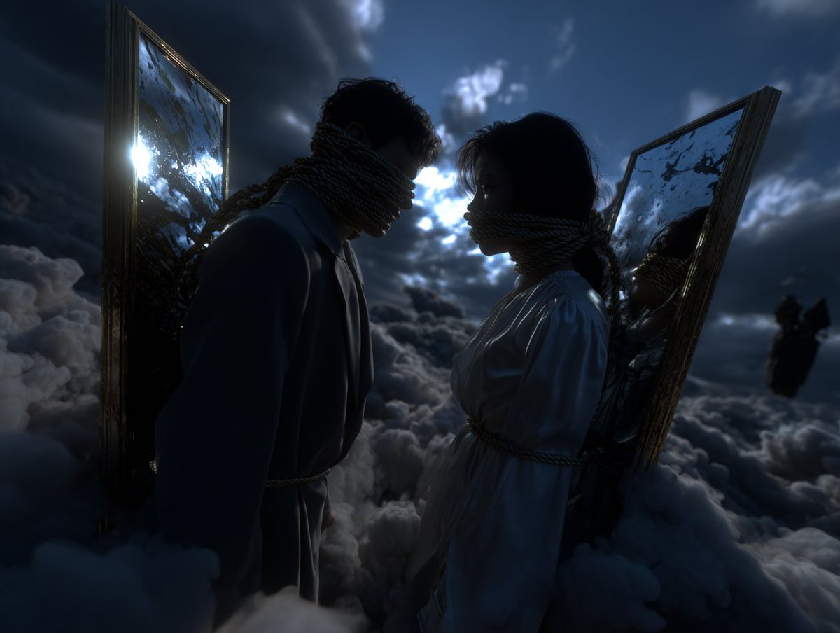 GM 🪞 

The mirror simply reflects, 
It don’t create it only reveals.

Who are we, to be able to mirror each other with such precision? 

What does it mean when souls reflect divine frequencies?

Experiencing the same thoughts, same divine fundamentals, same awakening in perfect
