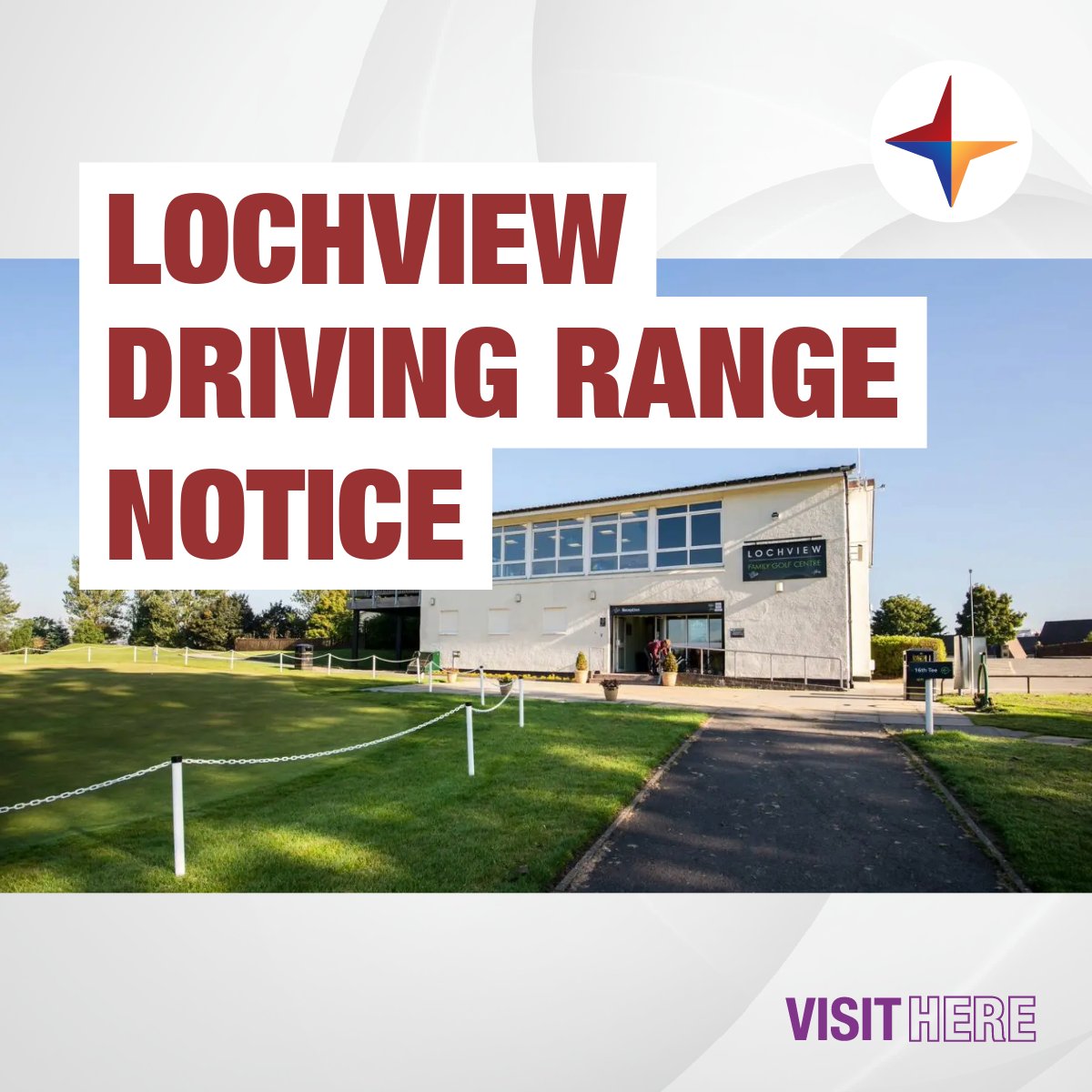 As part of our ongoing improvement works, the driving range at Lochview Family Golf Course will be closed to the public for a two week period starting Monday 21 July. 

We appreciate your understanding and patience as we work to enhance the facility