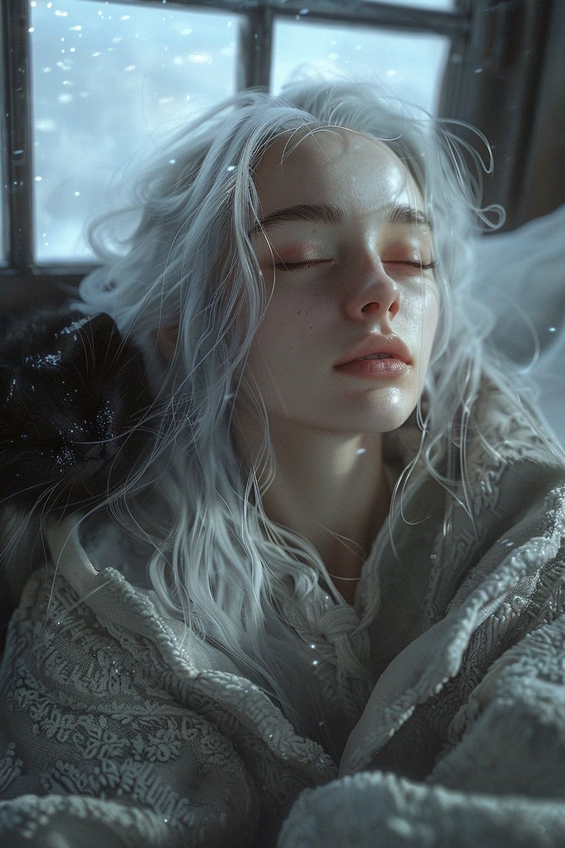 From the Witch Series —
As snow falls, she dreams.
Winter holds its breath.

#WitchSeries #SnowWitch #FantasyPortrait #AIArt  #midjouroney