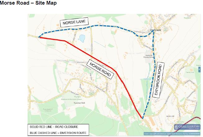 Morse Road#Drybrook, Reinstatement of Cats Eyes. Works happening 22nd - 23rd  July a Road Closure will be in place 19:00 - 07:00