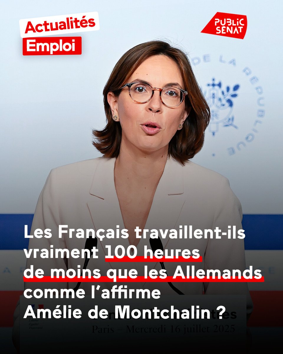 En réalité, le nombre d’heures travaillées par les actifs français est supérieur, mais le taux d’emploi est plus élevé en Allemagne

➡️ go.publicsenat.fr/I9A