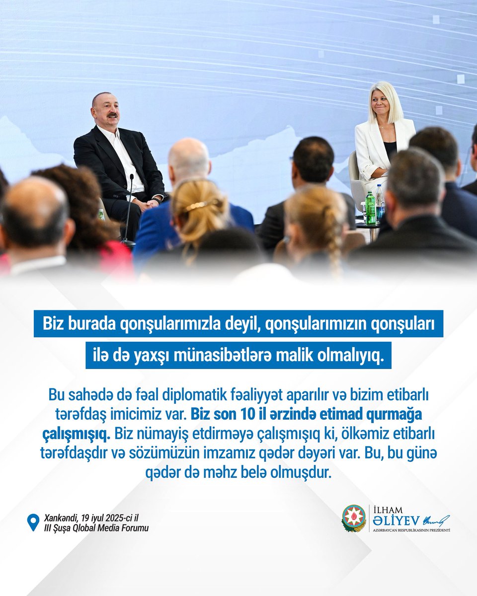 azpresident's tweet image. Prezident İlham Əliyev: “Biz son 10 il ərzində etimad qurmağa çalışmışıq”.