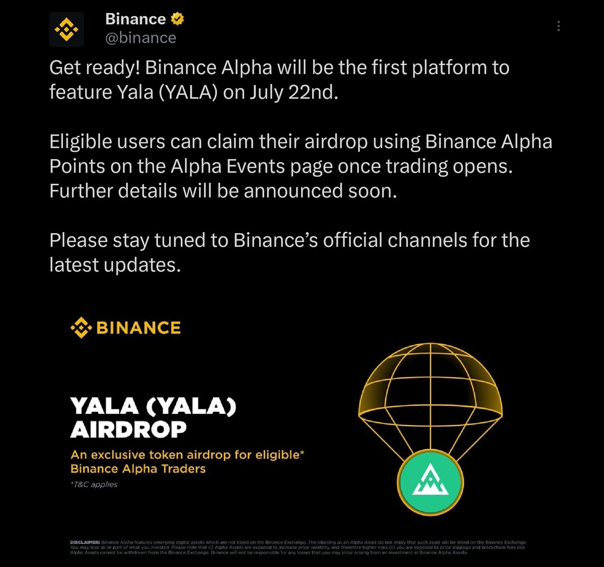 RaAr3s's tweet image. ok... every chain has its native stablecoin
ETH has DAI
SOL has UXD
TRON has USDD
BTC has... nothing
but for those who don't know @yalaorg $YU is changing that
no wrapped ETH, no USDC dependency
just $BTC → $YU
Binance Alpha will be the first platform to list Yala (YALA)…