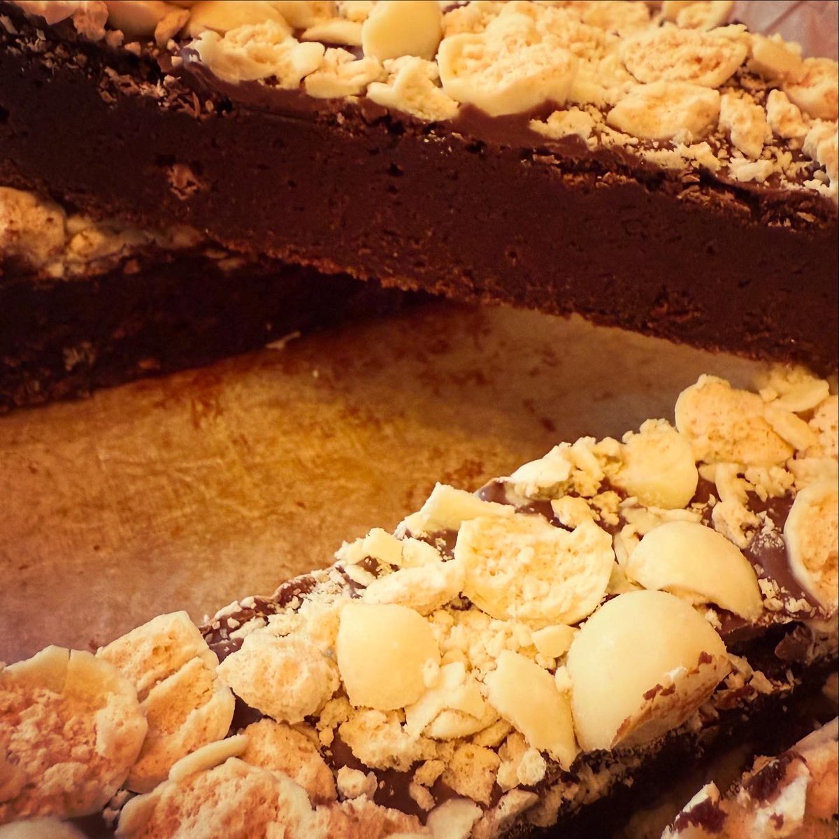 White chocolate malteser brownies for a Sunday win.