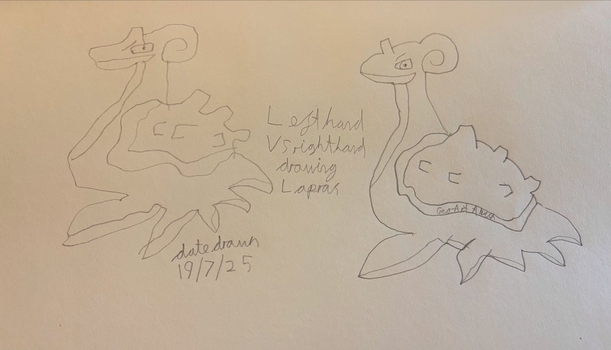 GeoArtAttack's tweet image. Right hand and left hand black & white drawing of Lapras
#geoartattack #art #artwork #drawingchallenge #righthandvslefthanddrawing #anime #animeart #animedrawing #pokemon #pokemondrawing #Lapras #Laprasdrawing
youtu.be/uFuLbH4HYAU?si…