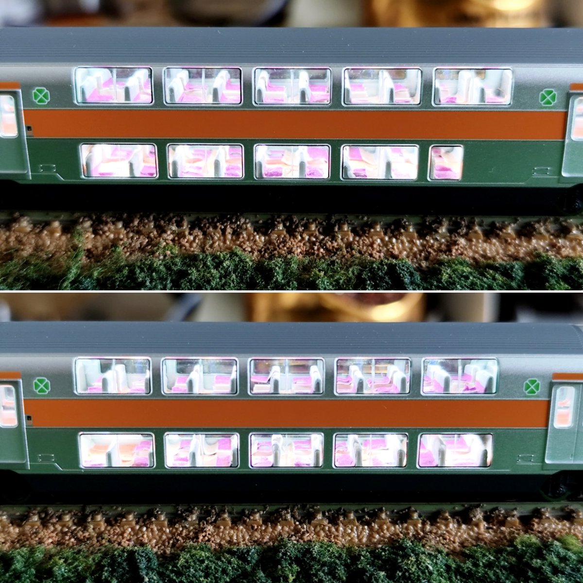 Shoryulight's tweet image. 先日のJNMAフェスティバルで砂町モデルさんからいただいE233系中央線サロ床面表現シートを貼りました。