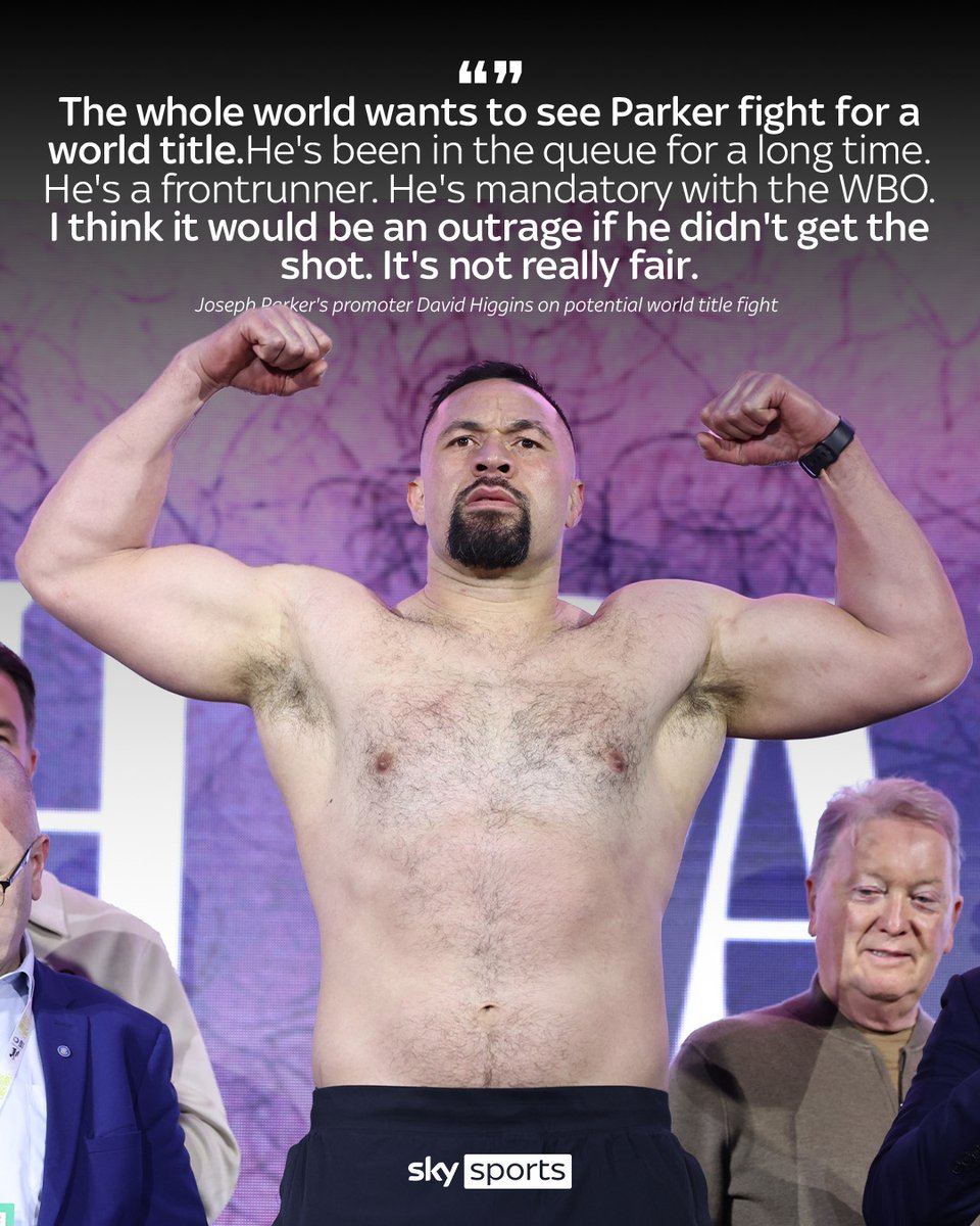 SkySportsBoxing's tweet image. David Higgins believes it would be an 'outrage' if Joseph Parker didn't get a shot at Oleksandr Usyk's WBO heavyweight title 🗨️