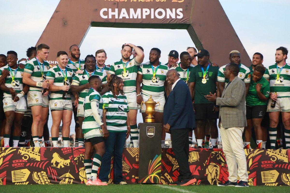 MadondoMaria's tweet photo. Zimbabwe's national rugby team punched their ticket to the 2027 Rugby World Cup after a thrilling 30-28 victory over Namibia in the Rugby Africa Cup final. What a performance, showing incredible nerves of steel to overcome their rivals. History made #TheSables #ZimbabweRugby https://t.co/ycESGH0CI9