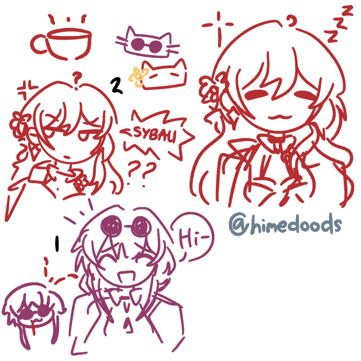 #kafhime doodles lol because I can't stop thinking abt them 🙂‍↕️